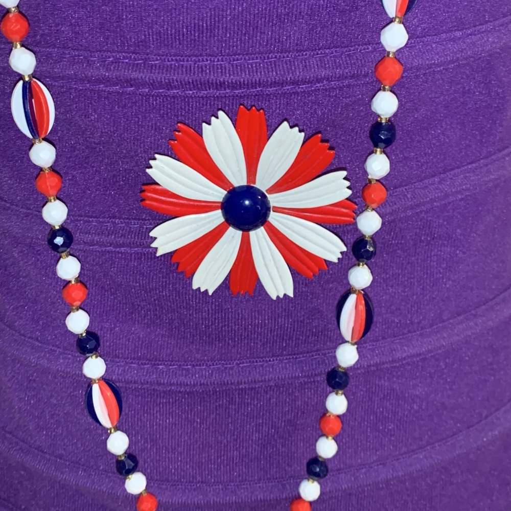 Red White and Blue patriotic 60’s jewelry.